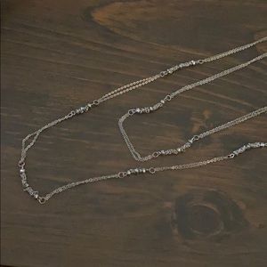 Silver Sparkle detail tiered necklace